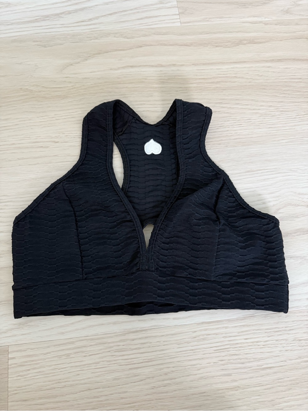 Never Worn: Booty by Brabants Black Textured Racerback Sports Bra